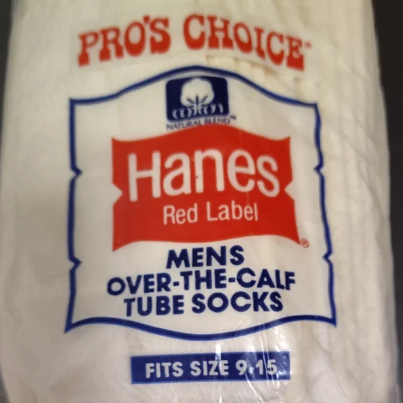 Men's Vintage Hanes Red Label Over the Calf Tube Socks 9-15 Striped 80's 3-pack - Picture 5 of 5